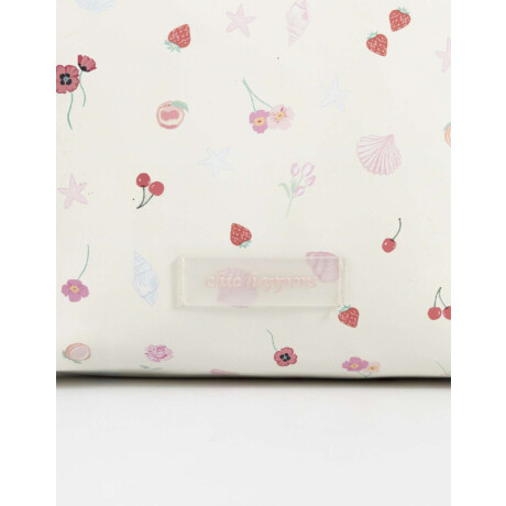 Portacosméticos Con Tag Estampado Flores