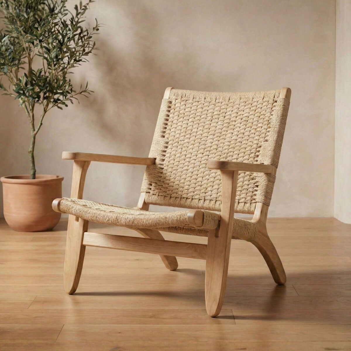 Butaca Hanoi - Madera natural Beige 