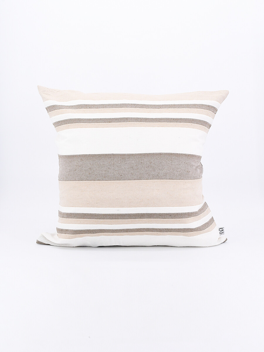 FUNDA ALMOHADON RAYAS - BEIGE 