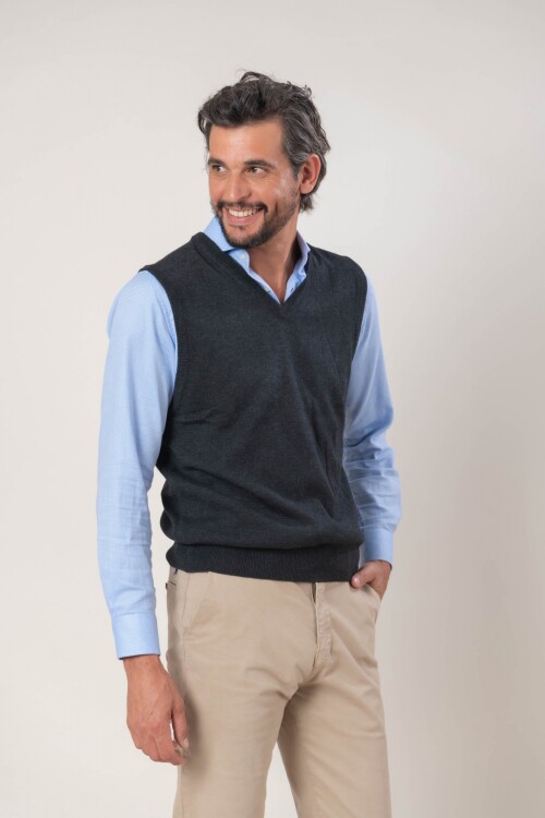 Chaleco Merino Gris