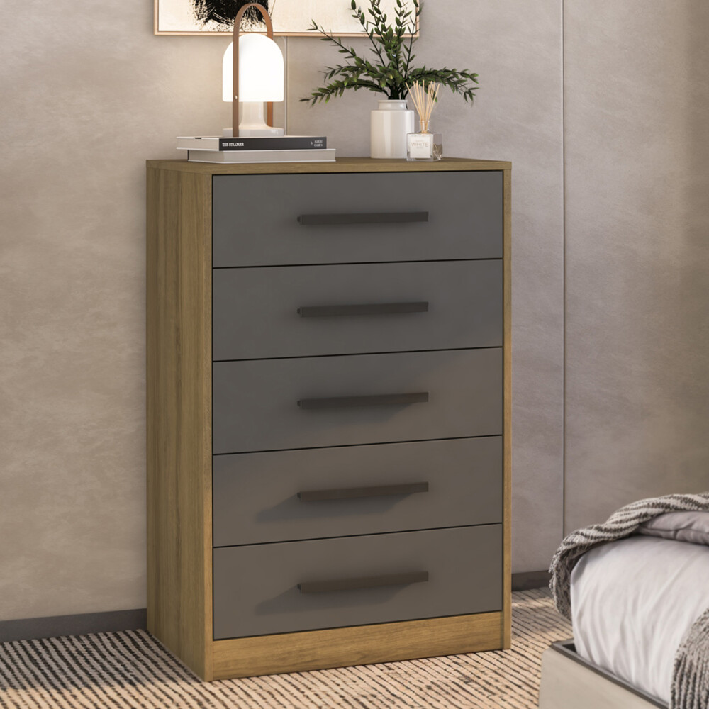 COMODA MODELO ESCOCIA LAMINA COLOR MEL/GRAFITE INTENSO Comoda Modelo Escocia Lamina Color Mel/grafite Intenso