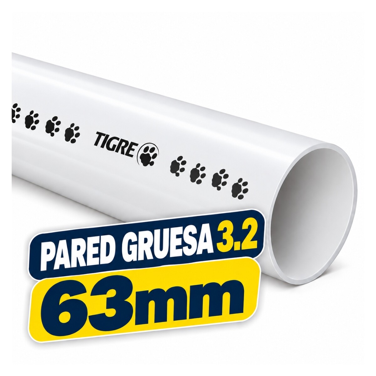 CAÑO TUBO PVC 63MM 3 METROS 3.2mm APROBADO TIGRE Caño Tubo Pvc 63mm 3 Metros 3.2mm Aprobado Tigre
