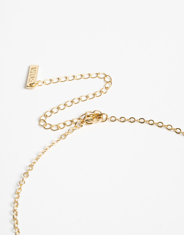 Collares Cortos Metal Collar Corto Botánico Bañado En Oro - Dorado