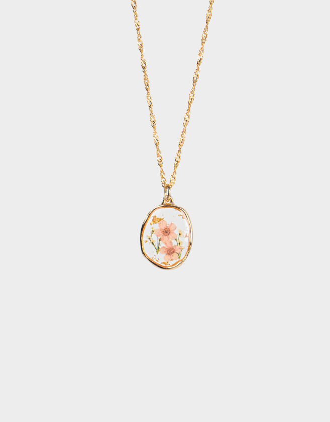 Cadena Corta con Dije Con flores Cadena Corta Con Dije Flor - Dorado