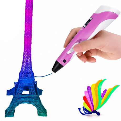 Lápiz Impresora 3d + 20 Filamentos Marcador Lapicera Rosa