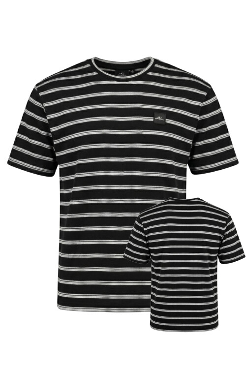 Remera O'Neill Textured Stripe Crew Negro