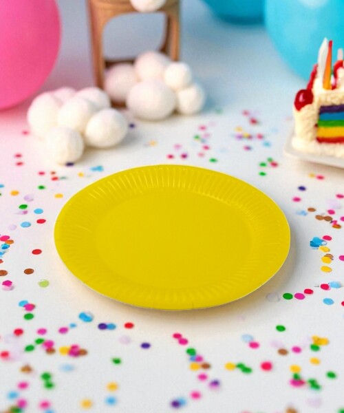 Plato 18 cm. diametro paquete x 10 AMARILLO