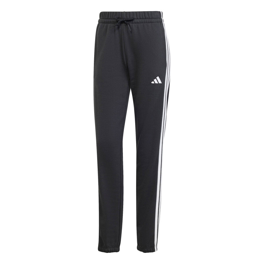 Pantalon de Mujer Adidas Essentials French Terry Cuffed 3 Tiras Negro - Blanco