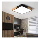 Luminaria Plafon Led Cuadrado 30cm Metal Y Madera Colores Negro