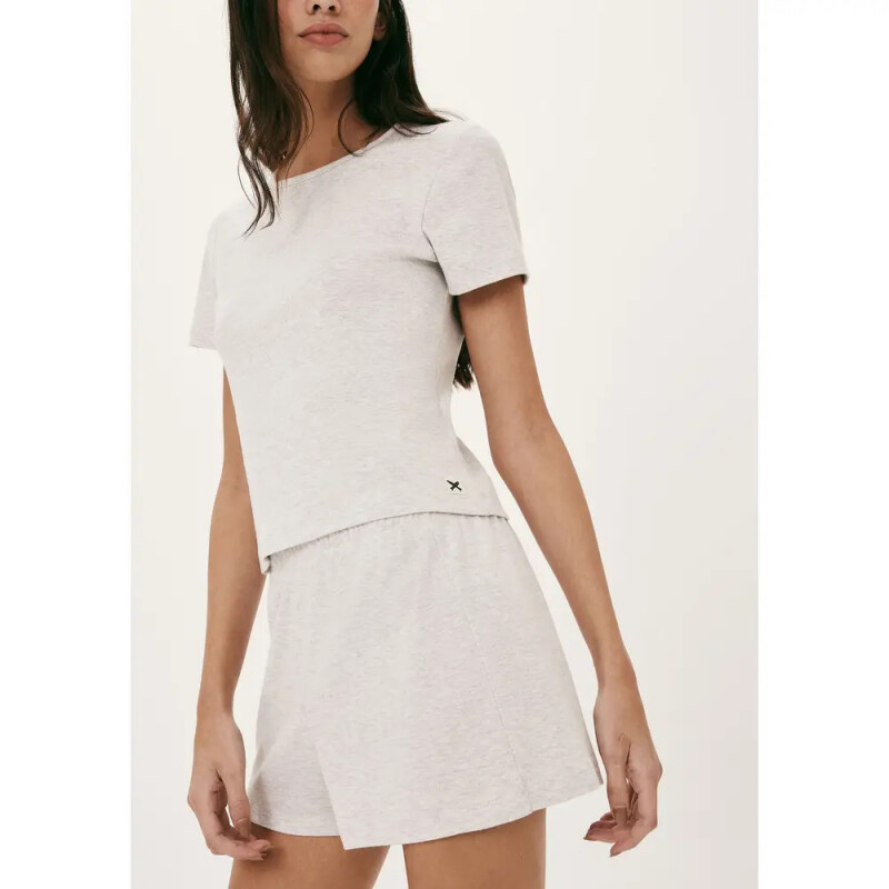 PIJAMA MM FEM BRANCO MESCLA