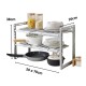 Estante Organizador Cocina 2 Niveles Ajustable Expendible Gris claro Estante Organizador Cocina 2 Niveles Ajustable Expendible Gris claro
