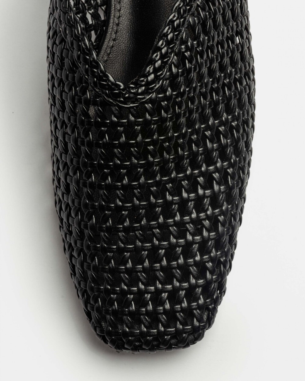 Mule Perla en efecto cuero liso Negro