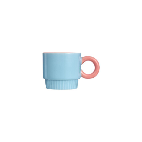 Taza Bicolor de Cerámica Celeste