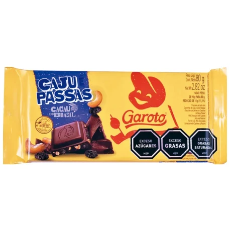 Tableta de Chocolate Garoto Caju y Pasas 001