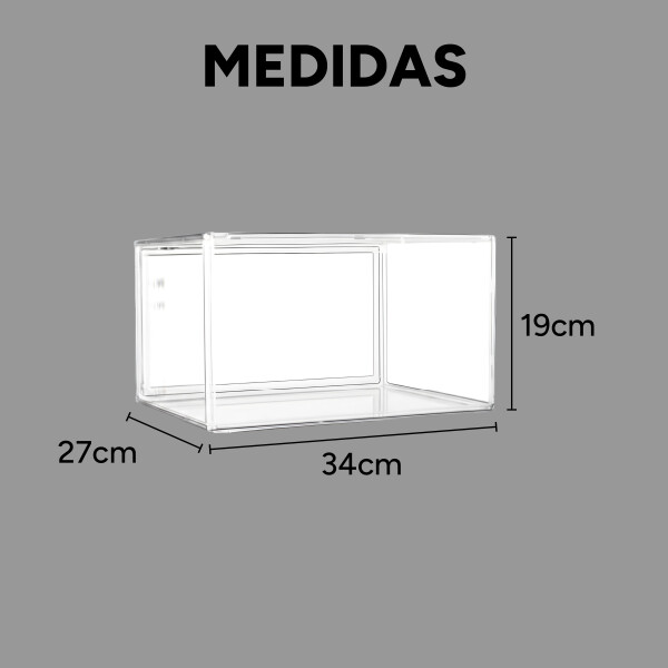 Caja Organizadora Zapatos 100% Transparente Premium Acrilico Variante Transparente