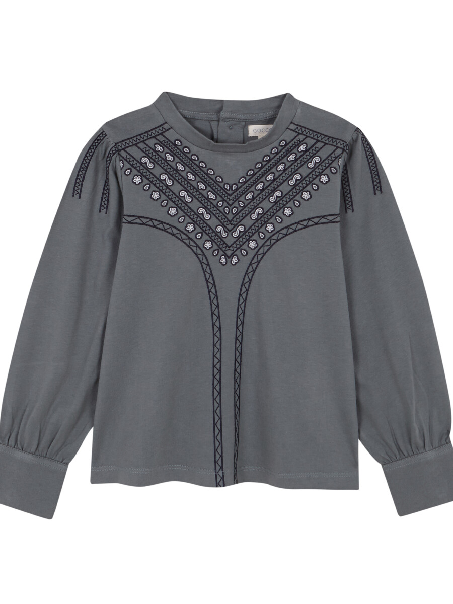 Camiseta Con Bordado Verde Oscuro