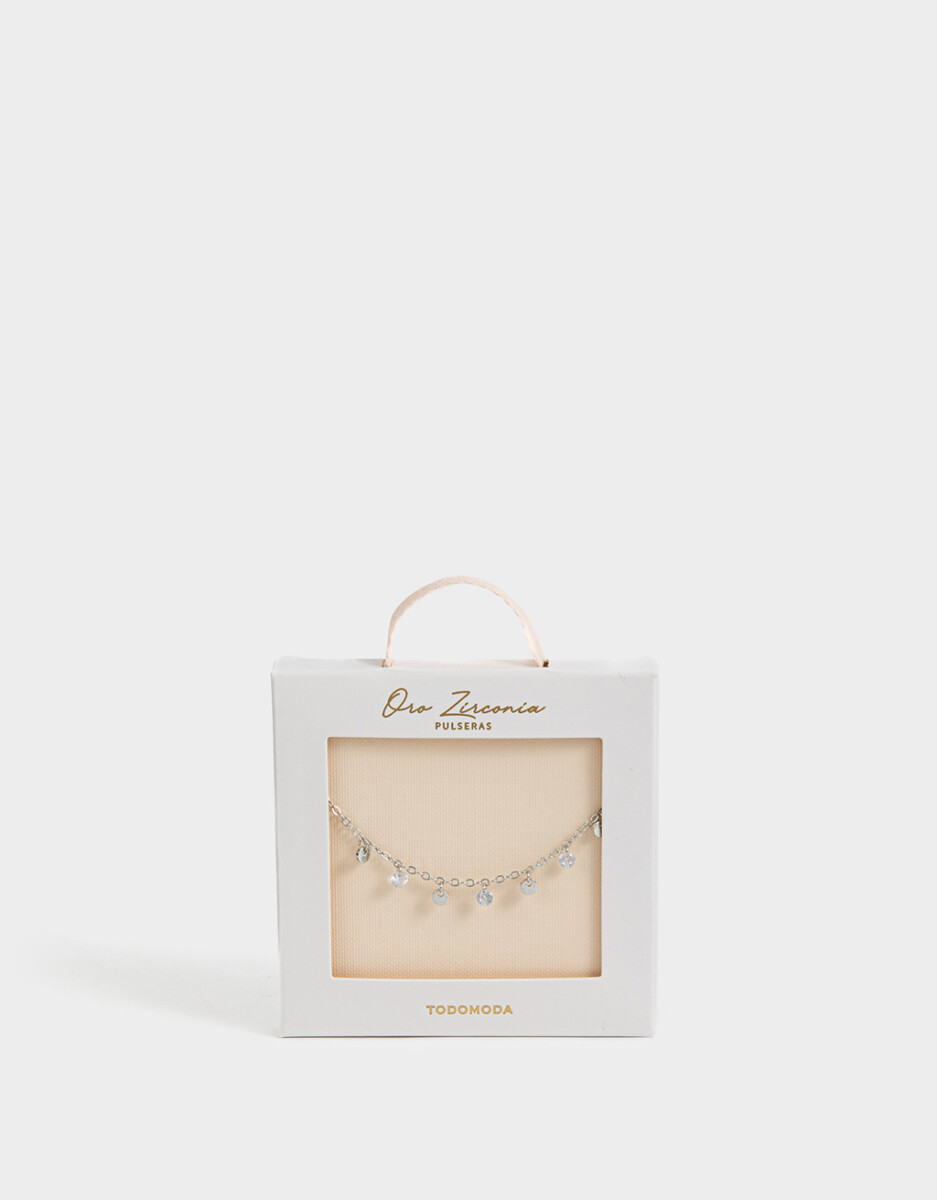 Pulsera Flexible Bañada En Oro Con Cubic Zirconia 