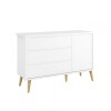 Cómoda 3 Cajones 1 Puerta Zapatera Infantil - Theo Blanco