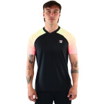 Fila polo masculina classic - negro/impreso de color Negro-Multicolor
