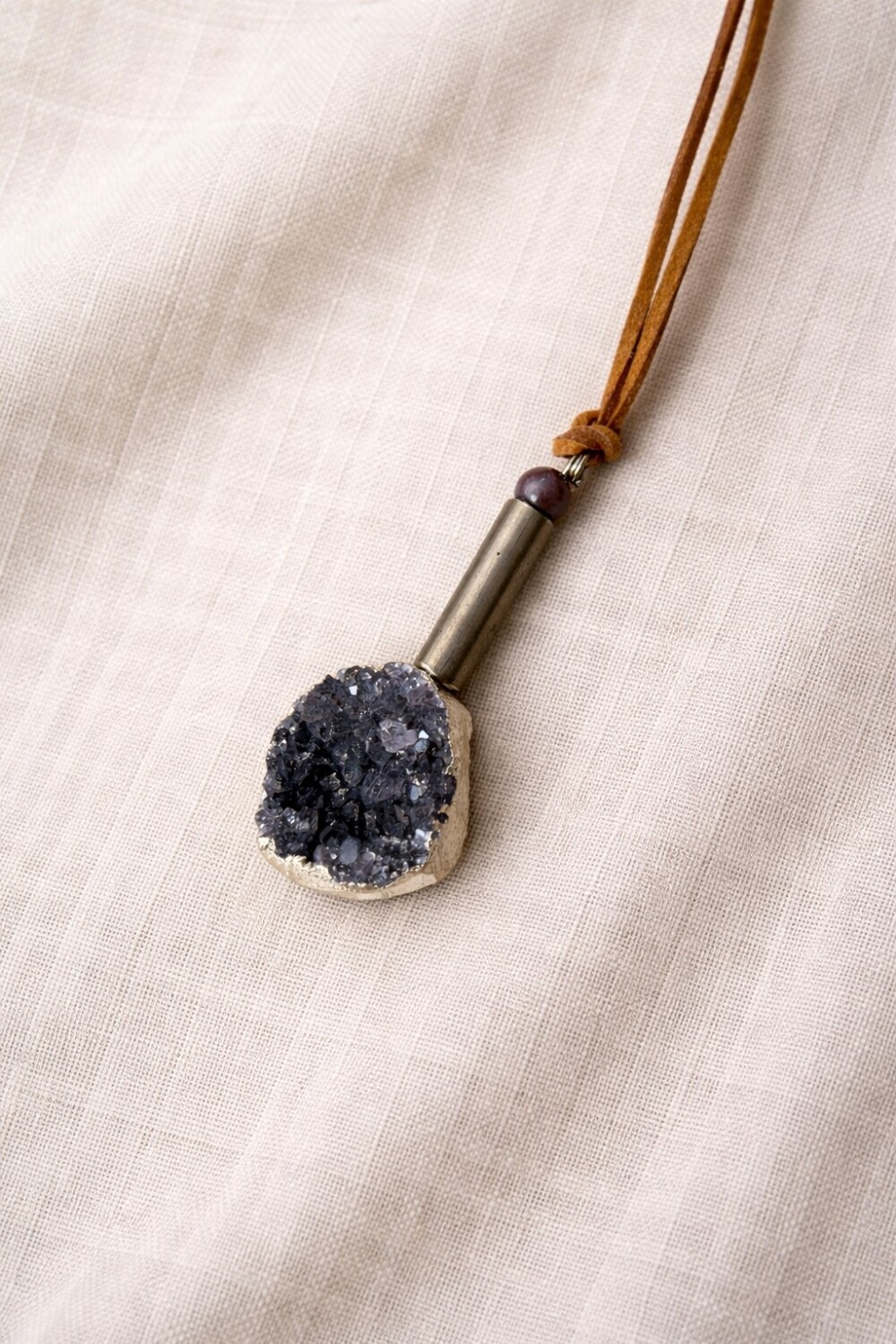 Raw Stone Necklace Amatista Violeta