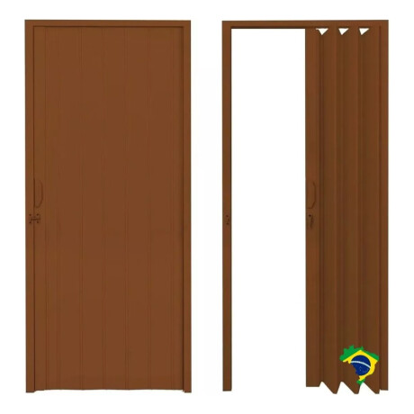 Puerta Pvc Corrediza Plegable Acordeon 210 X 70 Cm Marrón