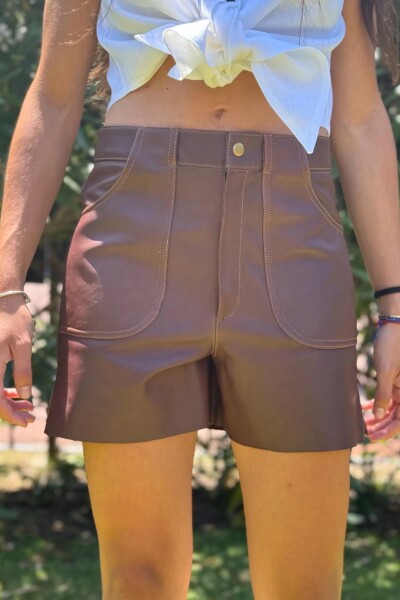 SHORT COURO SS25 Chocolate