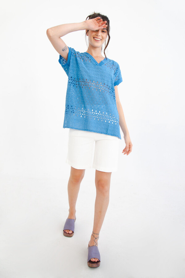 BLUSA BRODERIE KIM AZUL