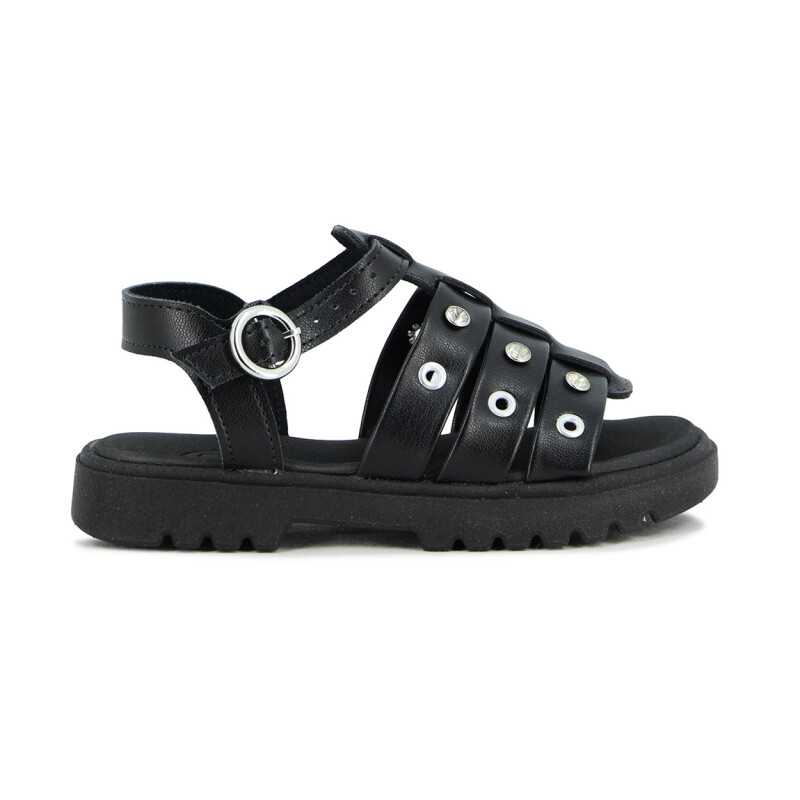 Molekinha Sandalia Con Tiras Infantil Napa Turim Negro