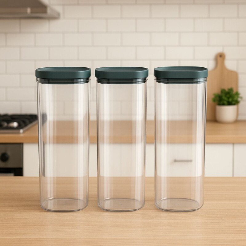 Set x3 Pote hermético 2,2L GRIS