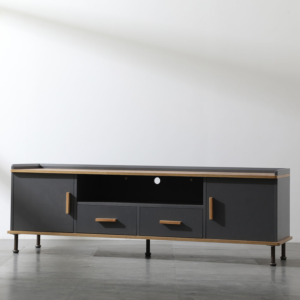 RACK TV MDF-Y-MADERA GRIS EULALIA