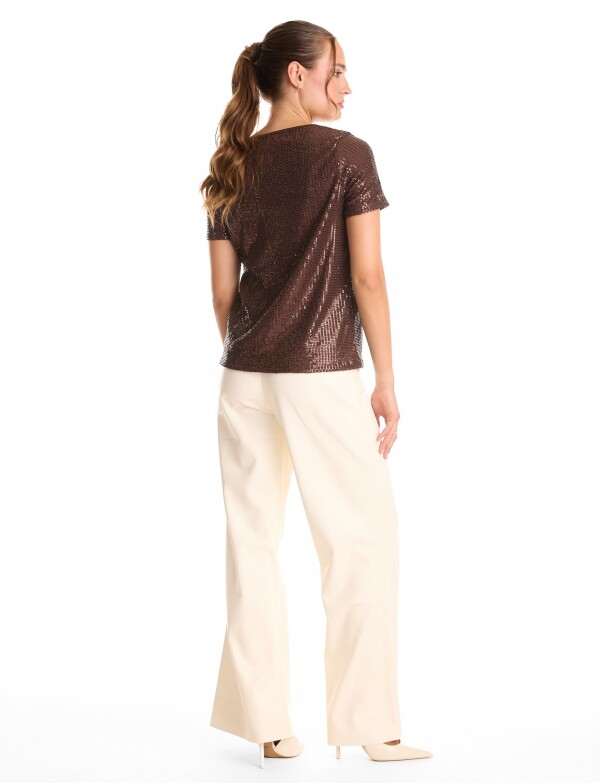 Blusa Lentejuelas MARRON
