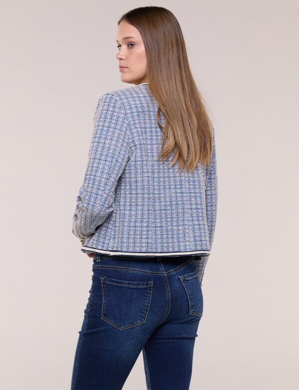 Chaqueta Tweed Con Pasamanería AZUL/MULTI