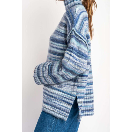 Polera Texturada Multi Celeste