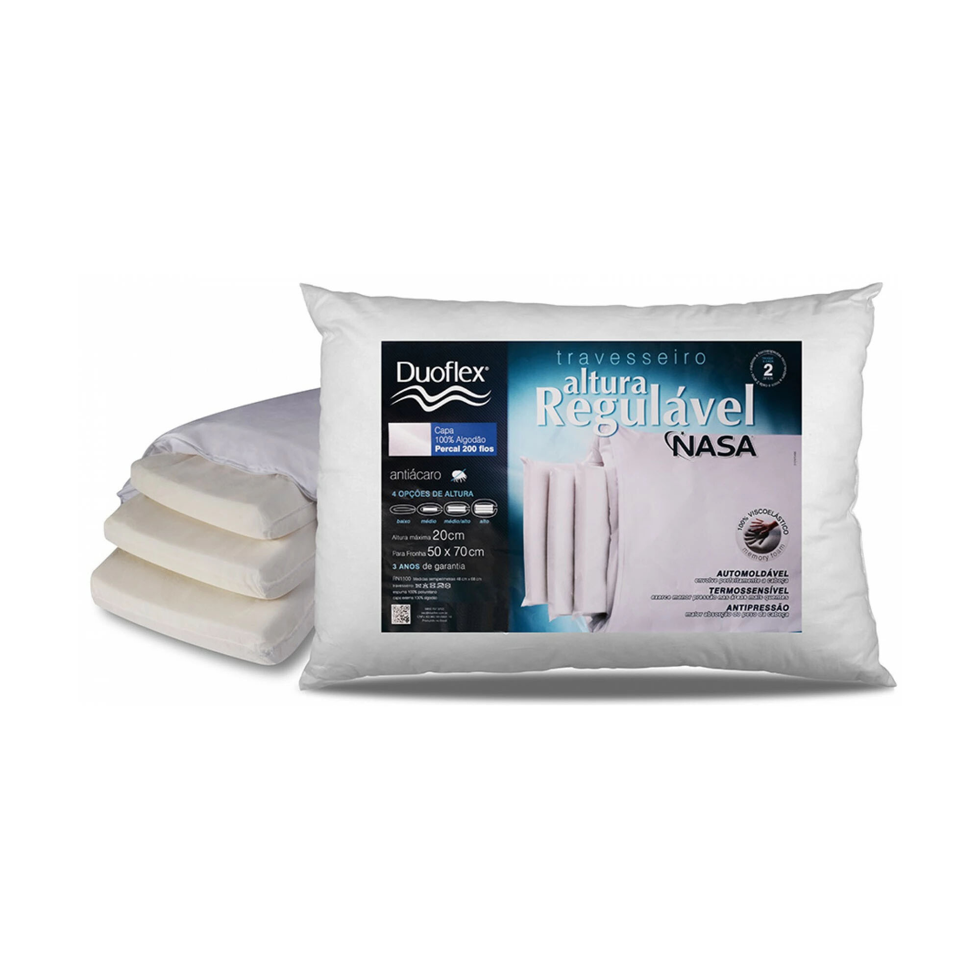Almohada visco Online, Funda 100 % algodón natural