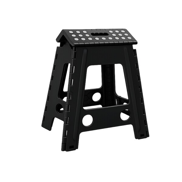 BANQUETA PLASTICA PLEGABLE NEGRA Banqueta Plastica Plegable Negra