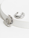Aros Argollas Strass Argollas Con Strass - Plateado Rodio