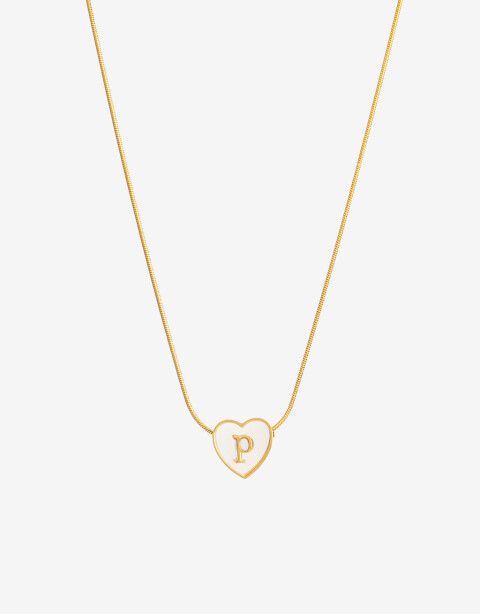 Cadena Corta con Dije Piedras Cadena De Acero Dije Inicial "p" - Dorado