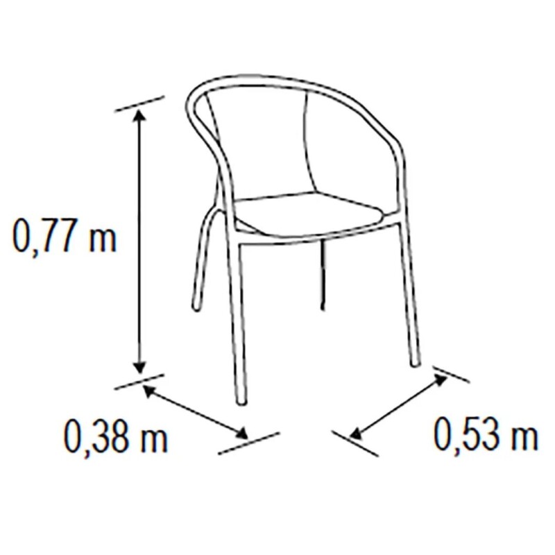 Silla Jardin de metal y ratán PVC con apoyabrazos Negro Natural Silla Jardin de metal y ratán PVC con apoyabrazos Negro Natural