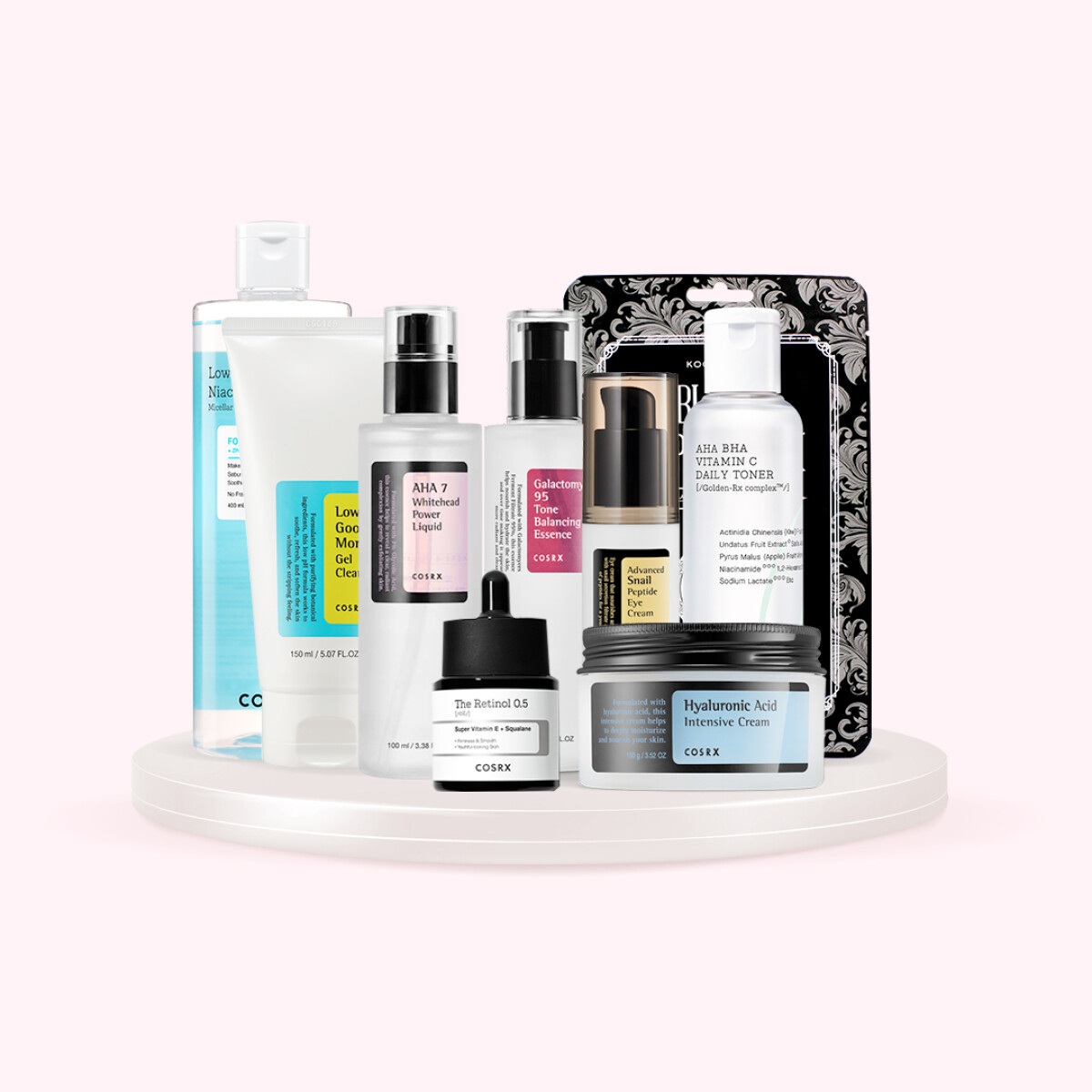 RUTINA COREANA PIELES SECAS Y MADURAS - -Opción esencia Snail 96 con serum triple molécula y crema de ácido hialurónico. 