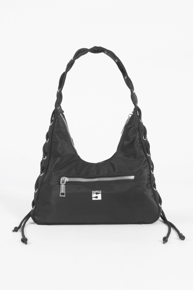 Cartera de hombro acordonada negro