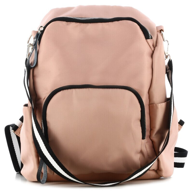 Mochila Miss Carol con tiras estampadas CRISTAL Rosado