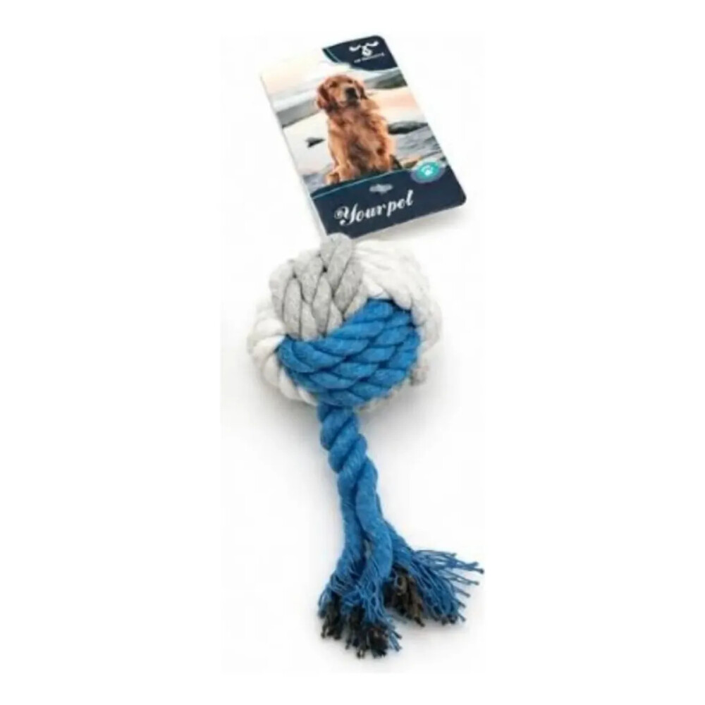 Juguete Para Perro Bola Con Flecos AZUL