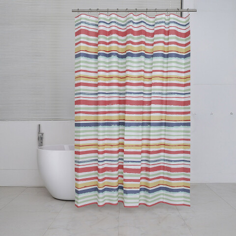 Cortina Baño Bukara con Argollas 180 x 180 cm 8004 RAYA CORAL