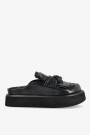 ZUECO CON PLATAFORMA Y FLECOS Negro