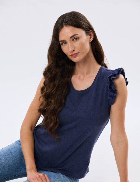 REMERA LISA DE ALGODÓN Azul