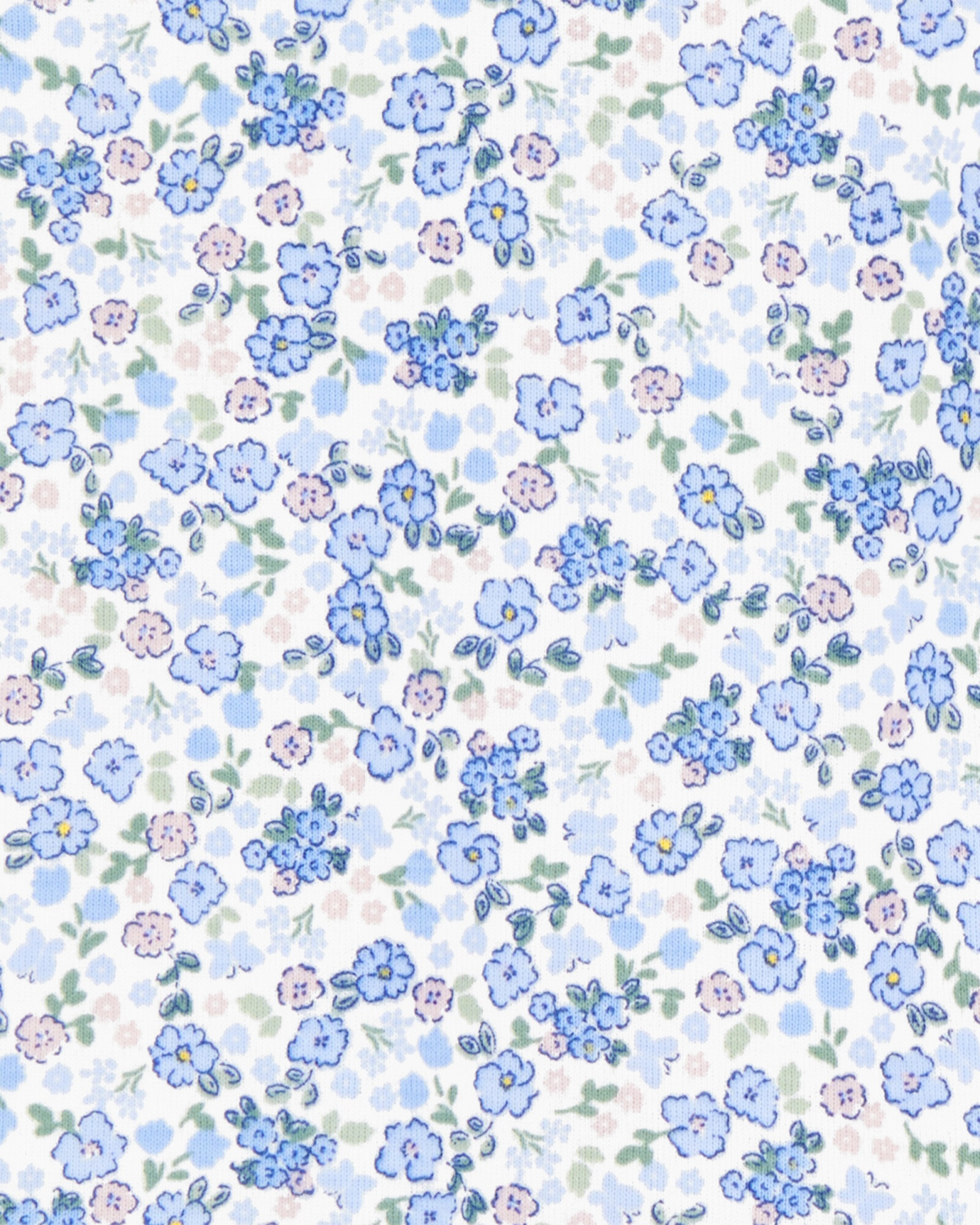 Pijama cuatro piezas de algodón, dos pantalones y dos remeras, diseño floral Sin color