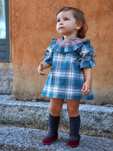 Vestido De Cuadro Escoces Plomo