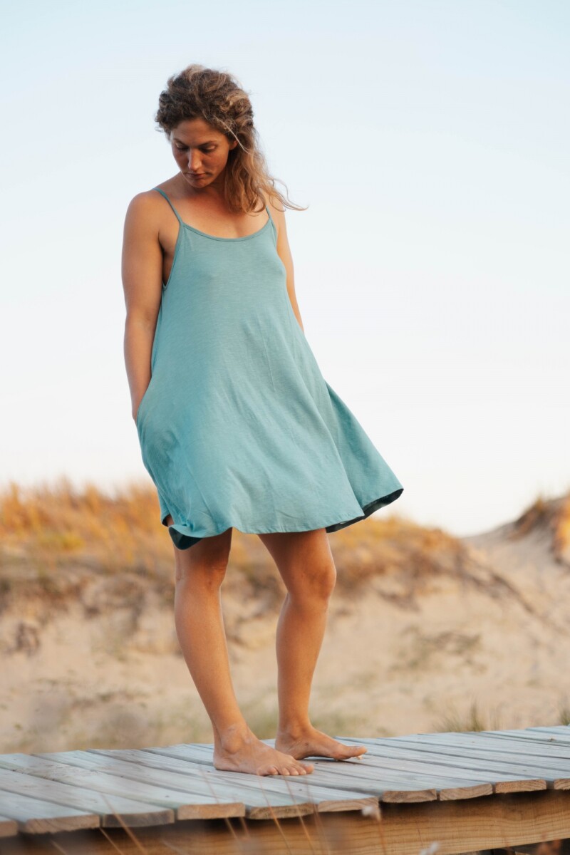 Vestido Corto Pe Turquesa