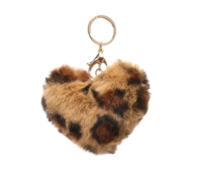 Llavero Miss Carol Con Forma Corazon Animal Print