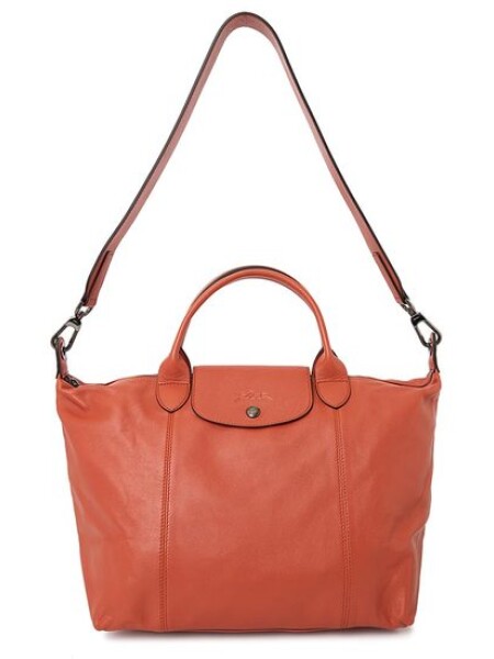 Longchamp -Cartera de cuero plegable, Le pliage cuir Naranja